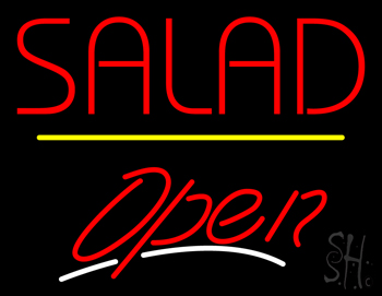 Salad Open Yellow Line LED Neon Sign