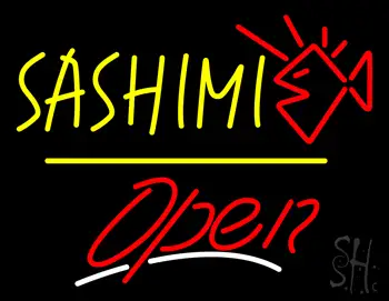 Sashimi Open Yellow Line LED Neon Sign
