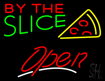 By the Slice Open White Line LED Neon Sign