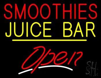 Smoothies Juice Bar Open Yellow Line LED Neon Sign