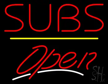 Subs Open Yellow Line LED Neon Sign