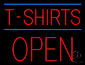 Red T-Shirts Block Open LED Neon Sign