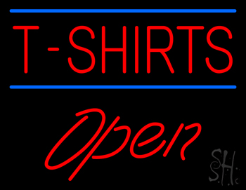 T-Shirts Blue Lines Open LED Neon Sign