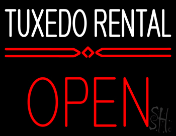 Tuxedo Rental Block Open LED Neon Sign