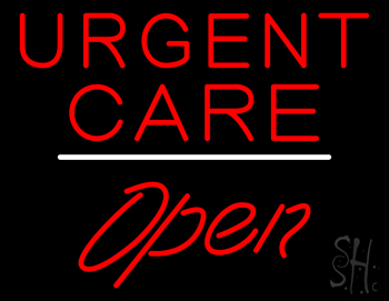 Urgent Care Open White Line LED Neon Sign