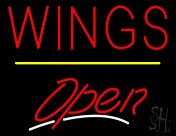 Wings Open Yellow Line LED Neon Sign