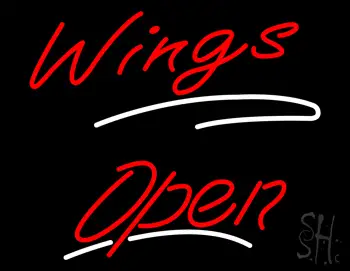 Wings Open with White Lines LED Neon Sign