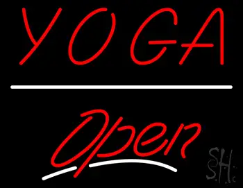 Yoga Open White Line LED Neon Sign
