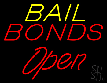 Yellow Bail Bonds Open LED Neon Sign