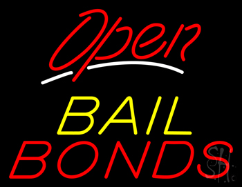 Red Open Bail Bonds LED Neon Sign