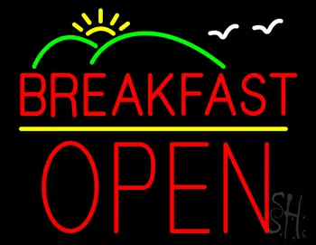 Breakfast Block Open LED Neon Sign