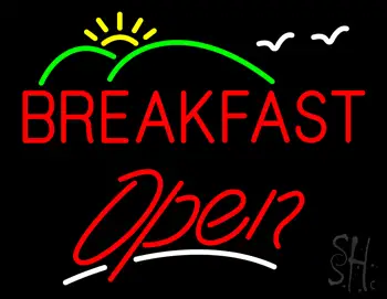 Breakfast with Scenery Open LED Neon Sign