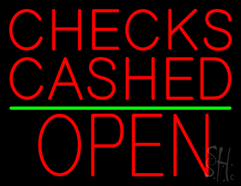 Red Checks Cashed Block Open LED Neon Sign