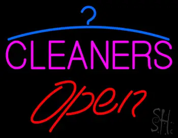 Pink Cleaners Red Open Logo LED Neon Sign