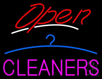 Red Open Cleaners Logo LED Neon Sign