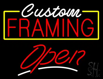 Custom Framing Yellow Border Open LED Neon Sign