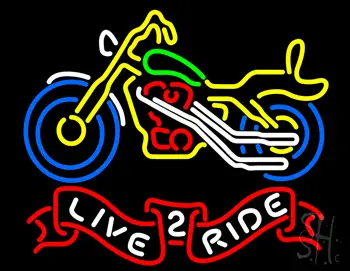 Live 2 Ride Motorcycle LED Neon Sign