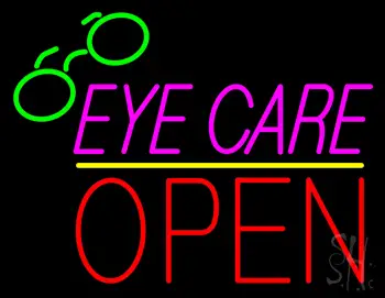 Pink Eye Care Block Red Open Yellow Line LED Neon Sign