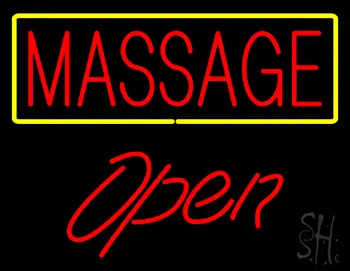 Red Massage Open LED Neon Sign