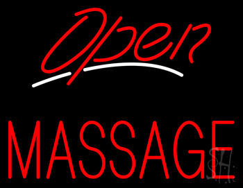 Red Open Massage LED Neon Sign