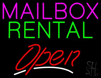 Mailbox Rental Open LED Neon Sign