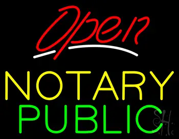 Red Open Notary Public LED Neon Sign