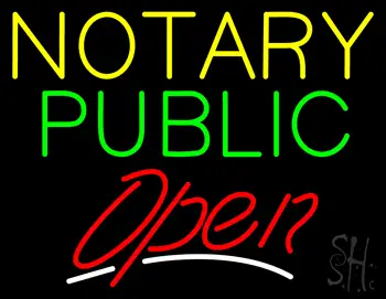 Notary Public Red Open LED Neon Sign
