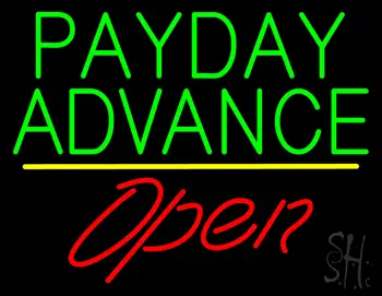 Green Payday Advance Yellow Line Red Open LED Neon Sign