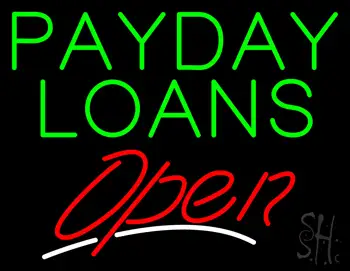 Green Payday Loans Open LED Neon Sign