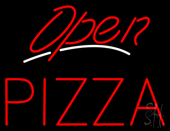 Open Block Pizza LED Neon Sign