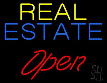 Real Estate Red Open LED Neon Sign