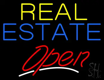 Yellow Real Estate Red Open LED Neon Sign