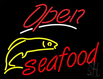 Open Seafood Logo LED Neon Sign