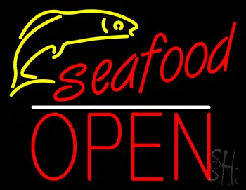 Seafood Logo Open LED Neon Sign