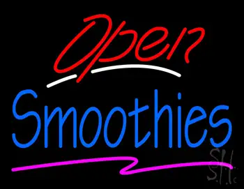 Red Open Blue Smoothies LED Neon Sign