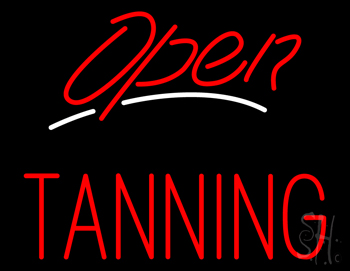Red Open Tanning LED Neon Sign
