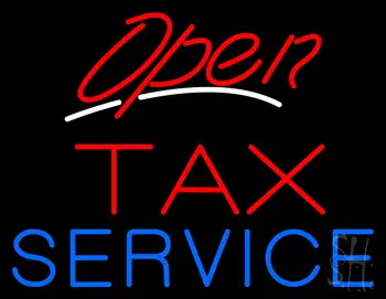 Red Open Tax Service LED Neon Sign