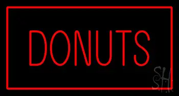 Red Donuts with Red Border LED Neon Sign