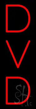 Red DVD Vertical Neon Sign