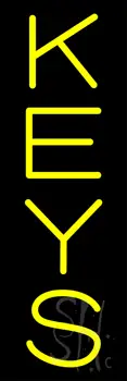 Vertical Yellow Keys Neon Sign