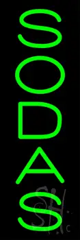 Vertical Green Sodas Neon Sign