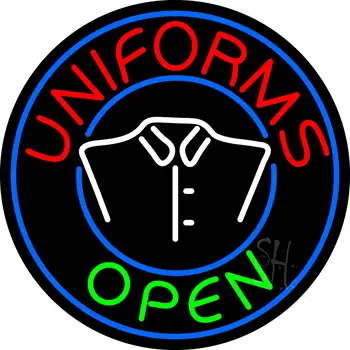 Round Uniforms Open Logo Neon Sign