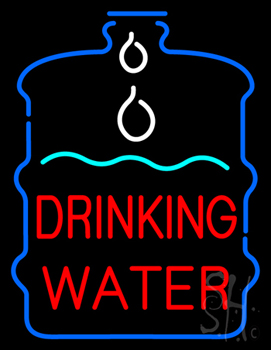 Drinking Water inside Bottle Neon Sign