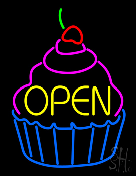 Cupcake Open Neon Sign