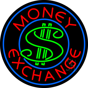 Round Money Exchange Neon Sign