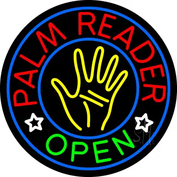 Palm Reader Open Circle Neon Sign