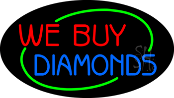 We Buy Diamonds Animated Neon Sign